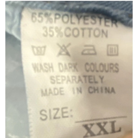 Women’s Straight Leg Jeans XXL Light Blue White Embroidered Lace Leg Distressed - Picture 11 of 12